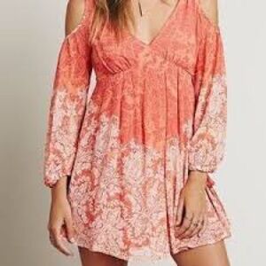 Elegant Coral and White Women's Dress